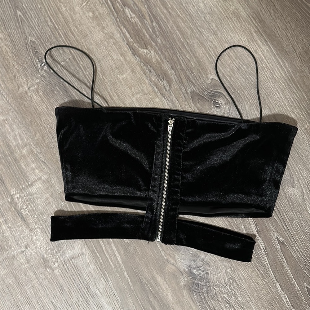 Tiger Mist velvet crop top - Picture 3 of 3